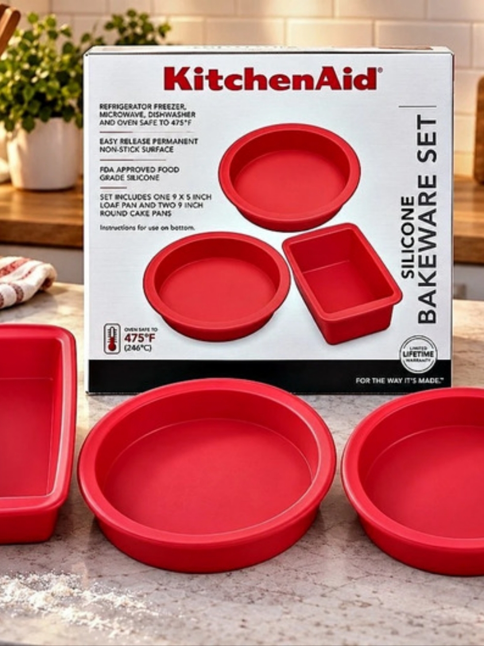 KitchenAid Silicone Bakeware Set Red NWT